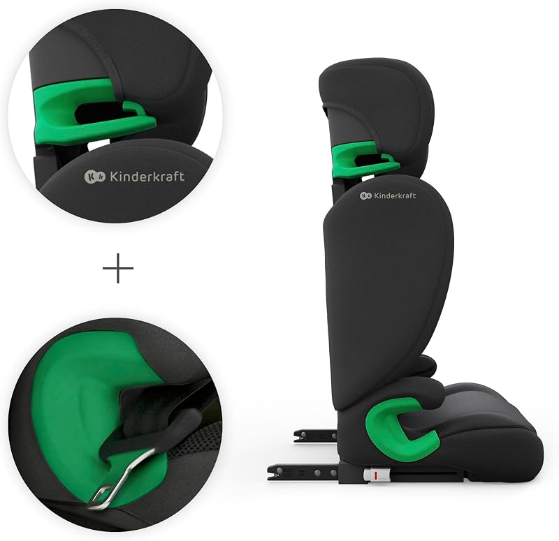 Cadeirinha auto JUNIOR FIX 2 PRO 100-150 cm (3,5-12 anos), ISOFIX + cinto, apoio de cabeça ajustável, guias de correia, H-GUARD, SPS, AIR FLOW respirável, preto