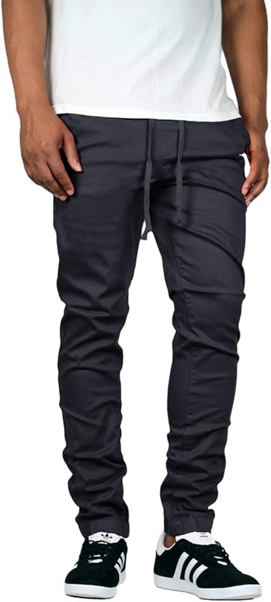 skinny twill joggers