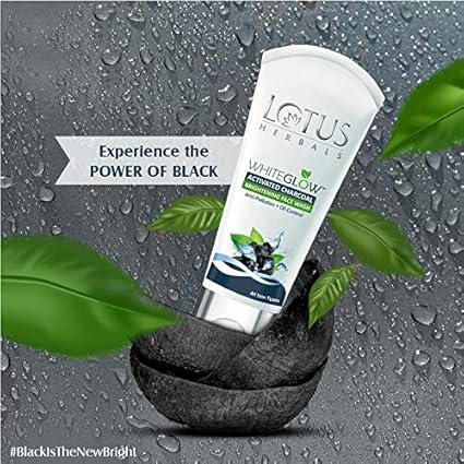 lotus white glow activated charcoal face wash