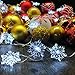 Snowflake String Lights, Silver Plated Copper Wire 10 ft 40Cold White LEDs with Remote Fairy Lights for Indoor, Outdoor Christmas, Wedding, Birthday, Home Parties Decorating (White)