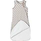 Rayon Made from Bamboo 0.5 Tog Baby Sleep Sack Newborn Sleeping Bag Sack 2-Way Zipper Checkered Infant Wearable Blanket