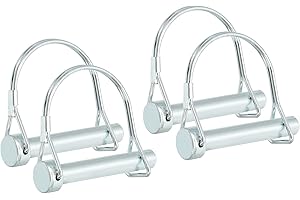 PATIKIL Trailer Coupler Pin 3/8x2-3/8x1.97"(D*L*IW), 4 Pcs Wire Lock Pin Safety Shaft Locking Pin Round Pto Pins for Farm Tra