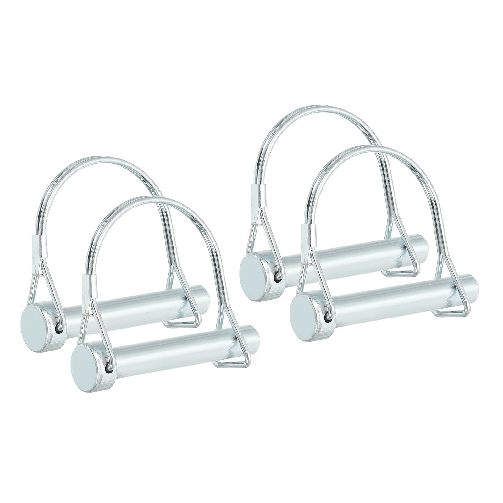 PATIKIL Trailer Coupler Pin 2/5x2-3/8x2.01"(D*L*IW), 4 Pcs Wire Lock Pin Safety Shaft Locking Pin Round Pto Pins for Farm Trailers Lawn Hitches Garden Tractor Kayak Boat (10x60x51mm)