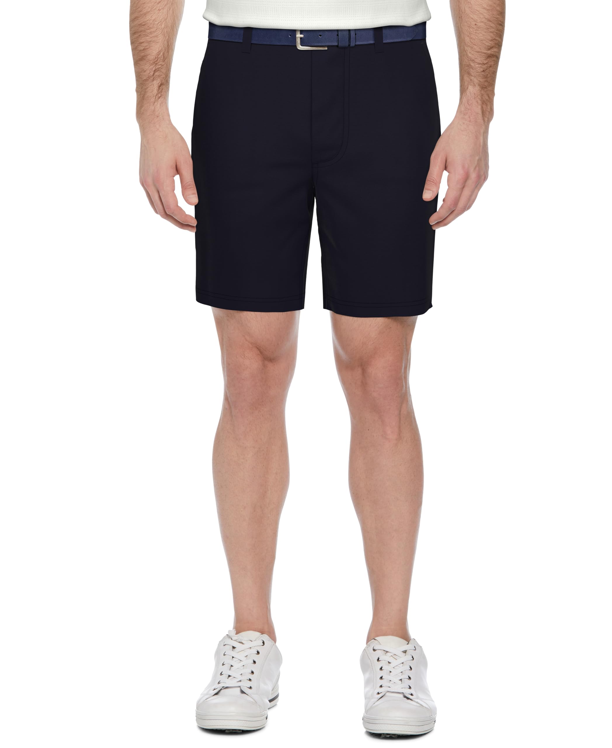 PGA TOUR Men’s 8″ Solid Performance Pull-On Golf Shorts with Stretch Waistband, Moisture-Wicking, Sun Protection, Peacoat