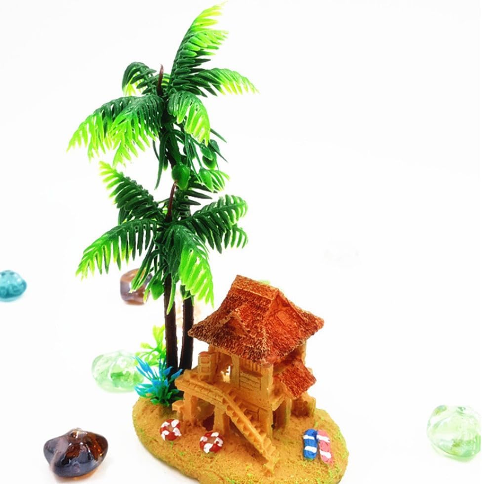 Kiorc Aquarium Aquarium Decorative Oxygen Bubble Mini Creative Products Yurts Coconut Christmas Scene