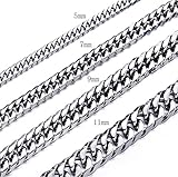 High Polished 5MM 22 inches Stainless Steel Double Curb Chain Necklace Franco Cuban Chain Mens Womens