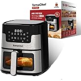 TomaChef Air Fryer 5.3QT with Visible Window, 10-in-1 Digital Cooker(Black)
