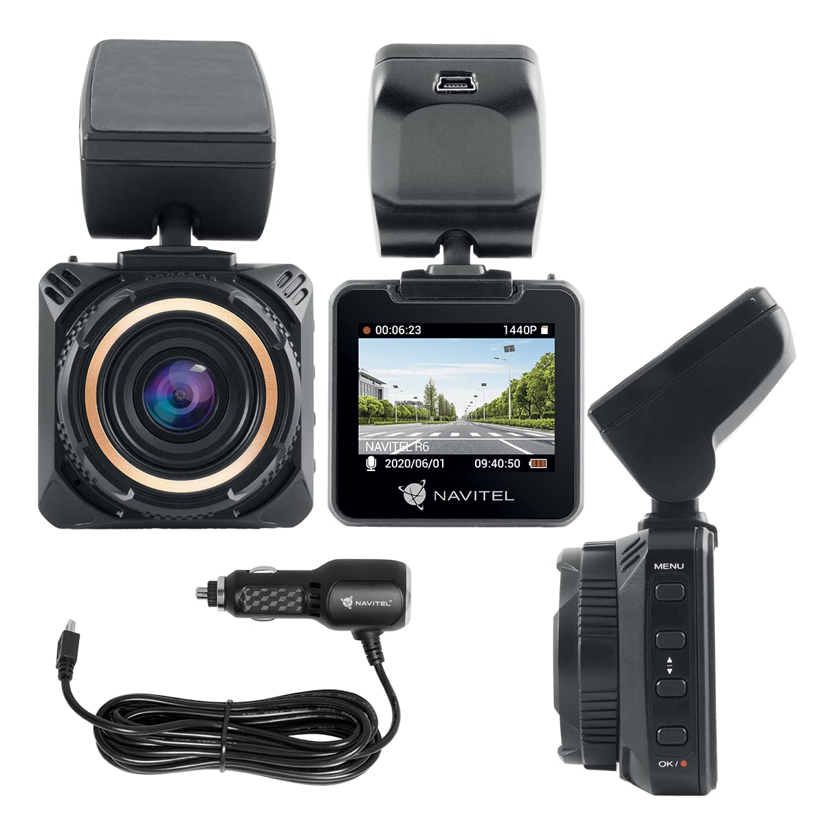 Navitel R6 Front Dash Cam – Ultra Quad HD 1440p / 30fps – 1080p 60fps - 170° ultra wide viewing angle – Parking mode – G-Sensor – Loop Recording – Night Vision – 2” screen