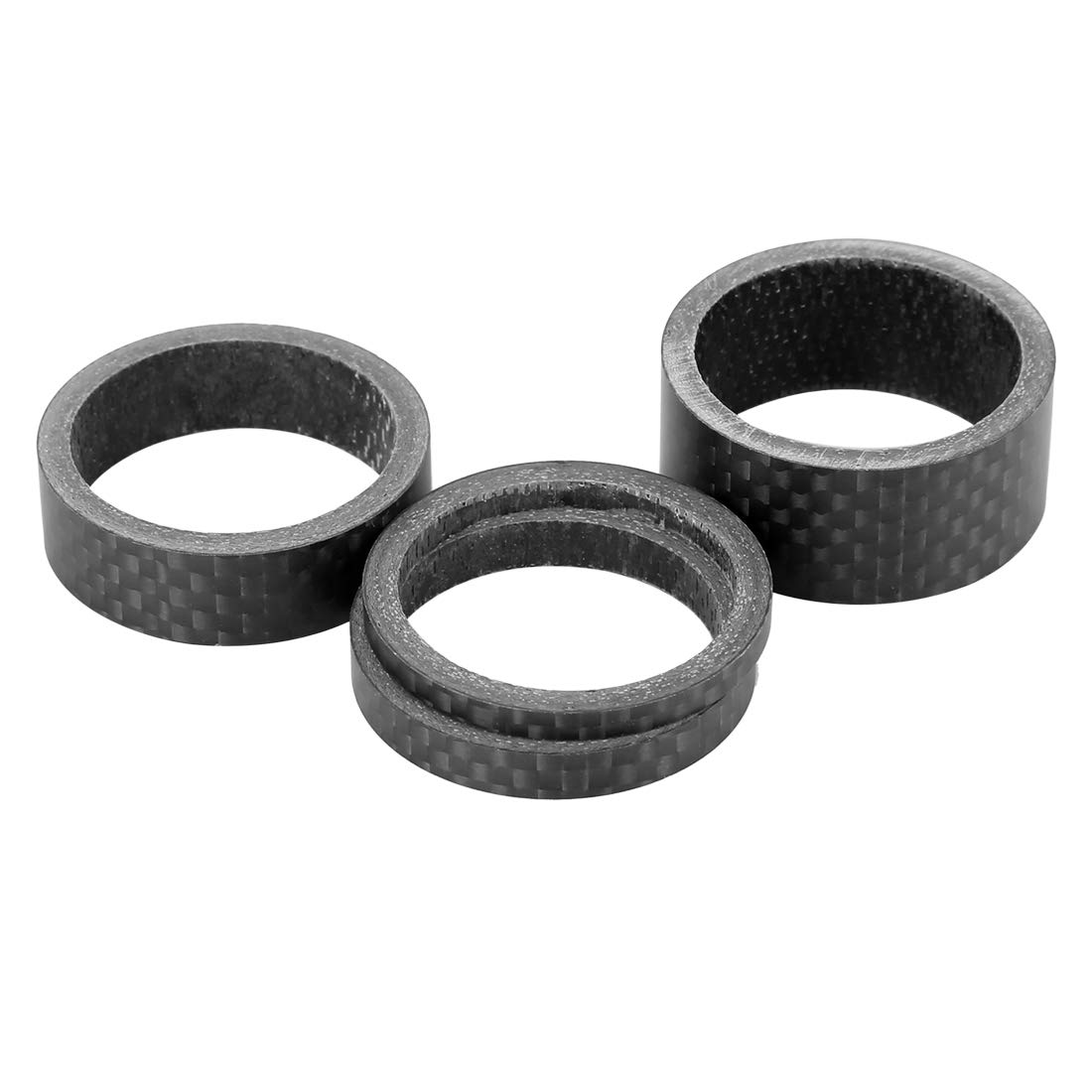 X AUTOHAUX 4pcs Bike Headset Spacer Matte Black Fit 1 1/8 Inch Stem 3 5 10 15mm