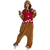 Supodon Adult Onesie Christmas Costume Unisex Cosplay Plush Pajama Halloween Cute One Piece Jumpsuit for Women Men