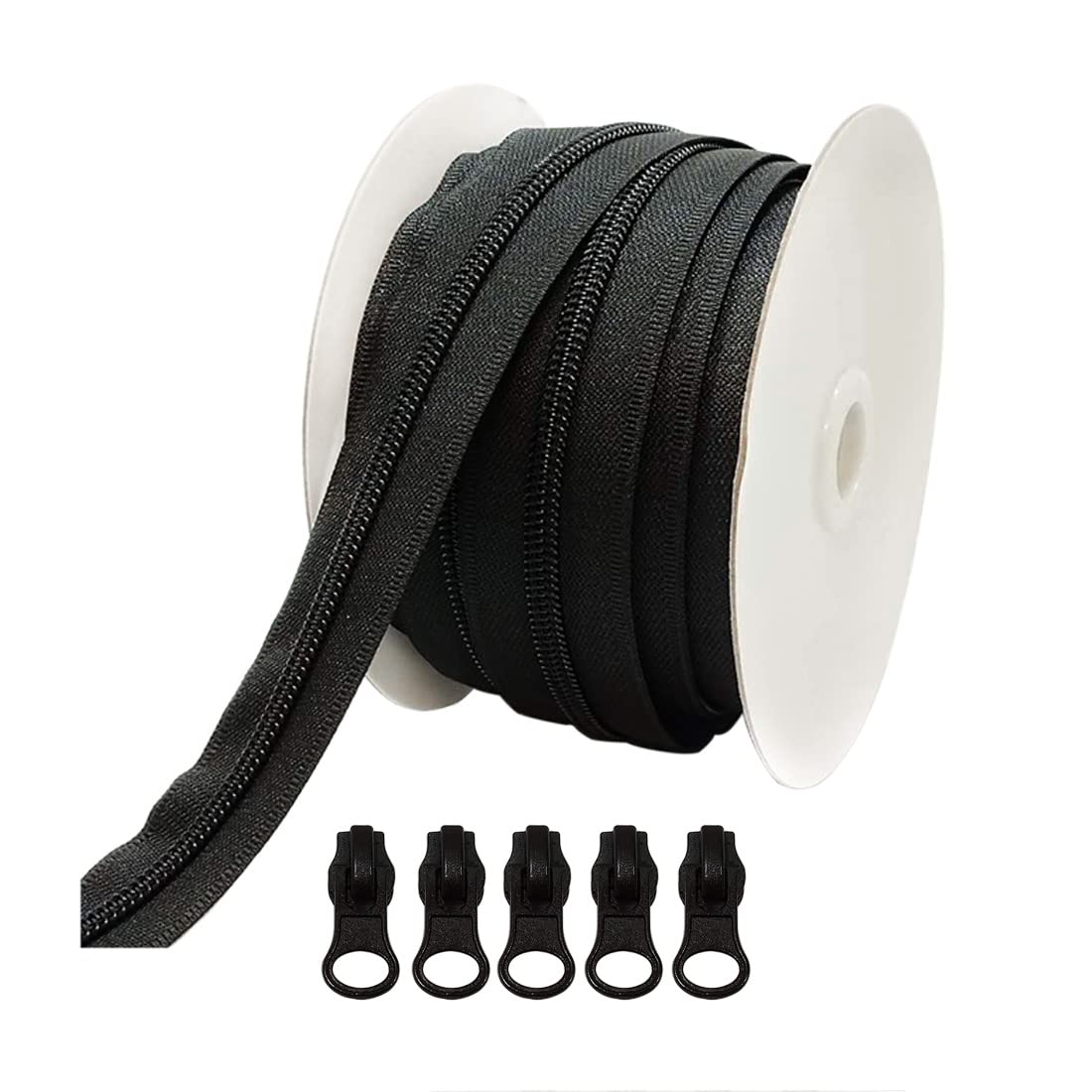 11 Yards Waterproof Zipper + 7 Slider Sliders to Sew and Assemble The Zipper to The Desired Measurement, Zipper for Sewing Clothes, Neoprene, Waterproof,