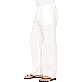 Mariyaab Men's 100% Linen Pants with Button Closure