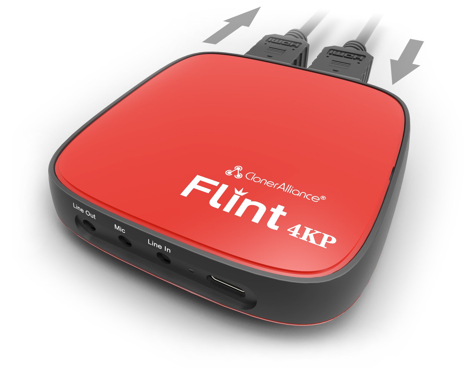 ClonerAlliance Flint 4KP, 4K Passthrough and Live Commentary Video Capture Device. Ultra Low Latency. 1080p 60fps For Gaming Consoles, Camcorder, DSLR