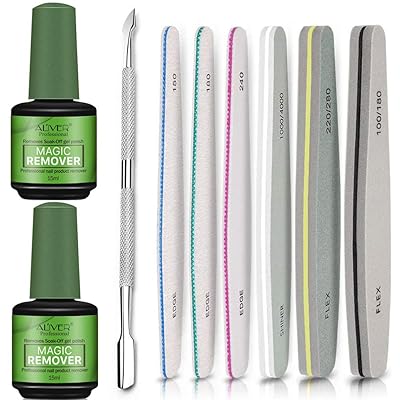 Gel Nail Polish Remover,Magic Nail Polish Remover,Nail File Set,Cuticle Pusher and Cutter,Nail Polish Remover,Removes Soak-Off Gel Nail Polish In 3-5 Minutes,Don't Hurt Your Nails by Hilareco
