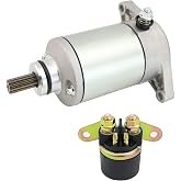 STABSOLI Starter Motor &amp; Solenoid Relay for Suzuki QuadRunner 250 1987-2002, KingQuad 300 250 1991-2002, for Arctic CAT 250 300 1998-2005 31100-19B00 31100-19B11 31100-19B12 31100-19B20 410-54034