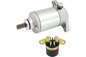 STABSOLI Starter Motor & Solenoid Relay for Suzuki QuadRunner 250 1987-2002, KingQuad 300 250 1991-2002, for Arctic CAT 250 300 1998-2005 31100-19B00 31100-19B11 31100-19B12 31100-19B20 410-54034