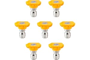 Tool Daily Pressure Washer Tips, 15 Degree Power Washer Nozzle Tips 7 Pack, Yellow, 1/4 Inch Quick Connector, 4000 PSI