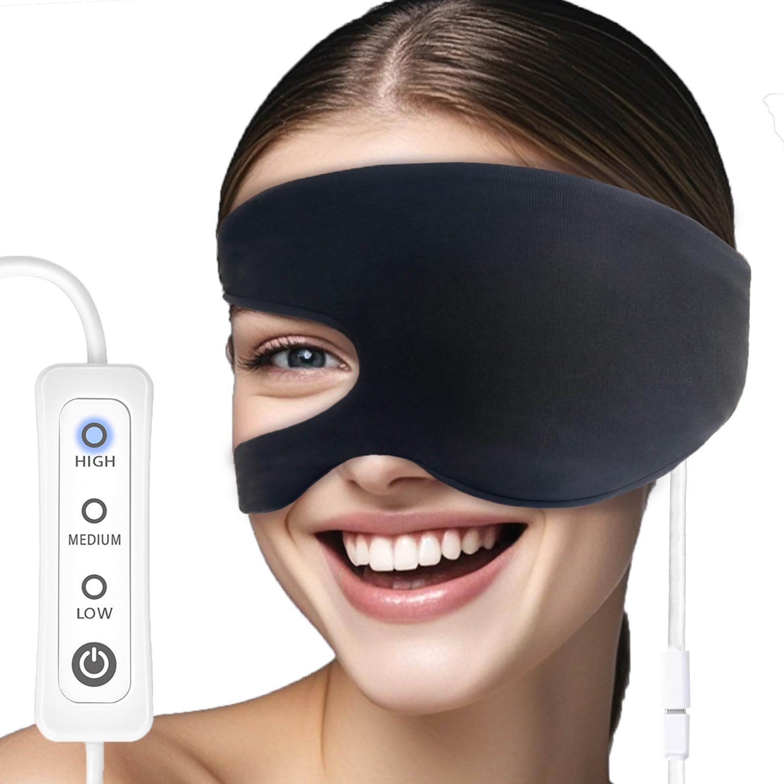 Photo 1 of comfheat Stye Eye Compress Heated Single Eye Mask Warm Compress for Stye Treatment, Chalazion, Dry Eyes Relief Electric Eye Heating Pad, Used for Left or Right, Washable, Black