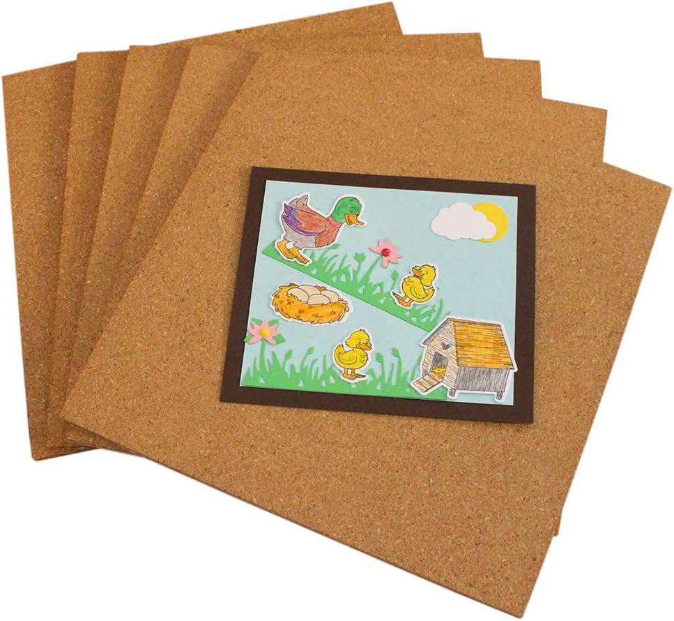 MAYiT Self Adhesive Cork Board Tiles, Squares Wall Photo