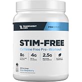 Transparent Labs Stim-Free Pre-Workout - Caffeine &amp; Stim Free Pre Workout Powder for Men and Women with Beta Alanine Powder, Citrulline Malate, &amp; elevATP - 30 Servings, Blue Raspberry