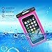 MARCHWAY Universal Waterproof Case 2 Pack, Cellphone Dry Bag Pouch with Touch Screen for iPhone Xs Max/XR/X/8/8P/7/7P Galaxy S10 Plus/S10e/S9/Note 9 Any Phone Up to 7 Inch (Black+Magenta)