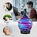 Essential Oil Diffuser Art Glass Vase Fragrance Ultrasonic Cold Fog Humidifier 7 color LED Lamp and Water Free Automatic Closing 4 time Set Office Family Bedroom Baby Room Study Yoga (art vase-1)