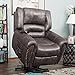 Harper&Bright Designs Smoky Brown Wilshire Series Heavy-Duty Power Lift Recliner Chair, Built-in Remote and 2 Castors,