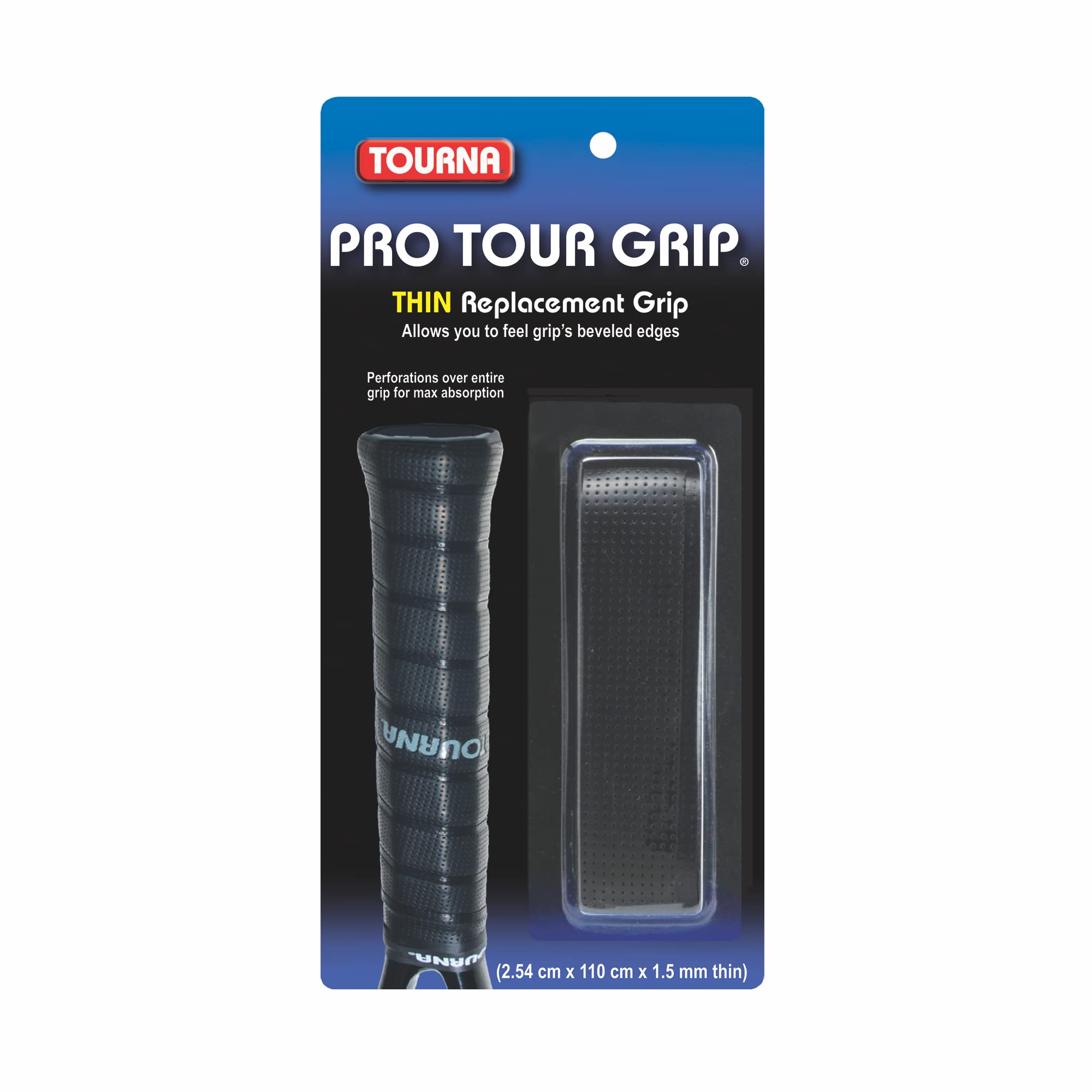 Photo 1 of Tourna PRO Tour Grip Thin Replacement Tennis Grip 1.5mm - Black