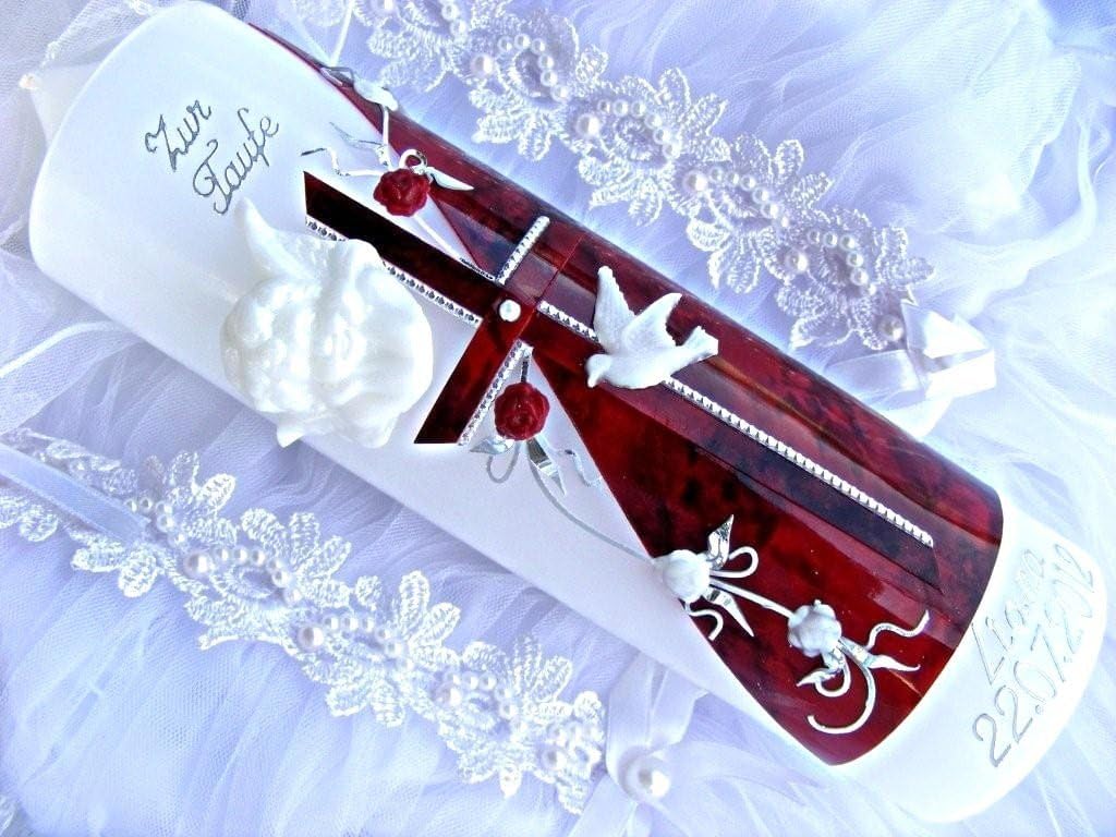 Christening / communion candles for boys and girls, 250/70 mm, VT-05, including accessories for customising