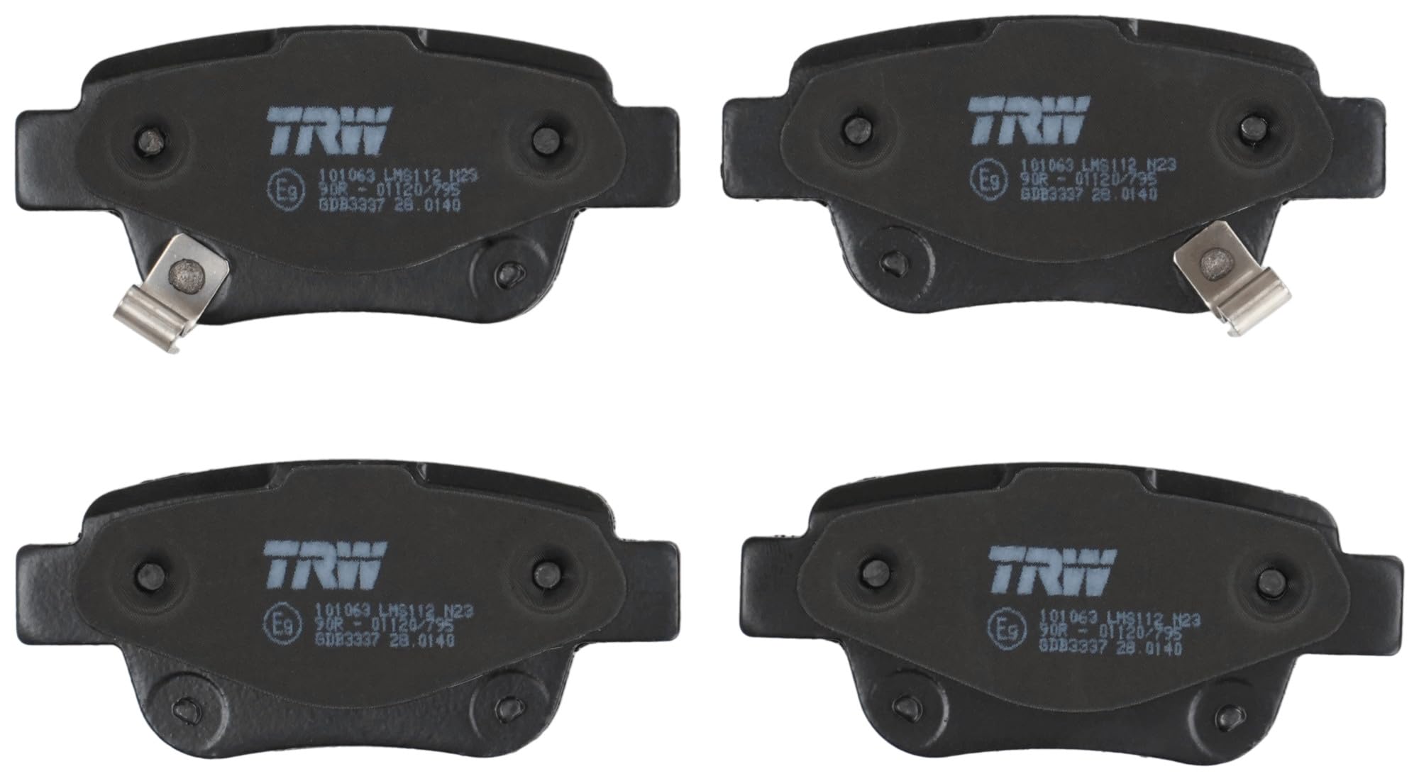 TRW GDB3337 Brake Pad Set of 4 for Toyota Avensis (_T25_) 2003-2008 Rear Axle and Other Vehicles