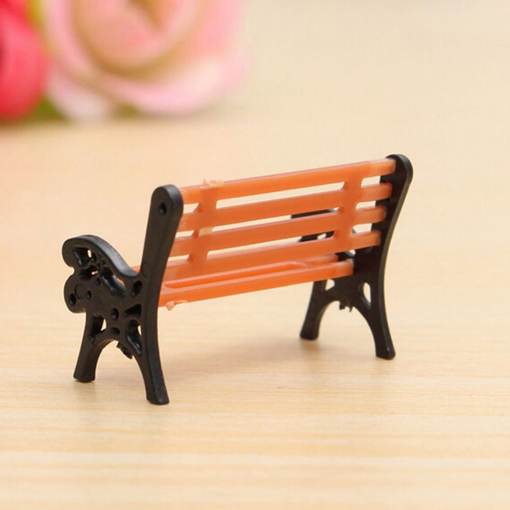 Qinlee Mini Village Park Bench Micro Landscape Fairy Garden Mini Miniature Park Seat Bench Furniture