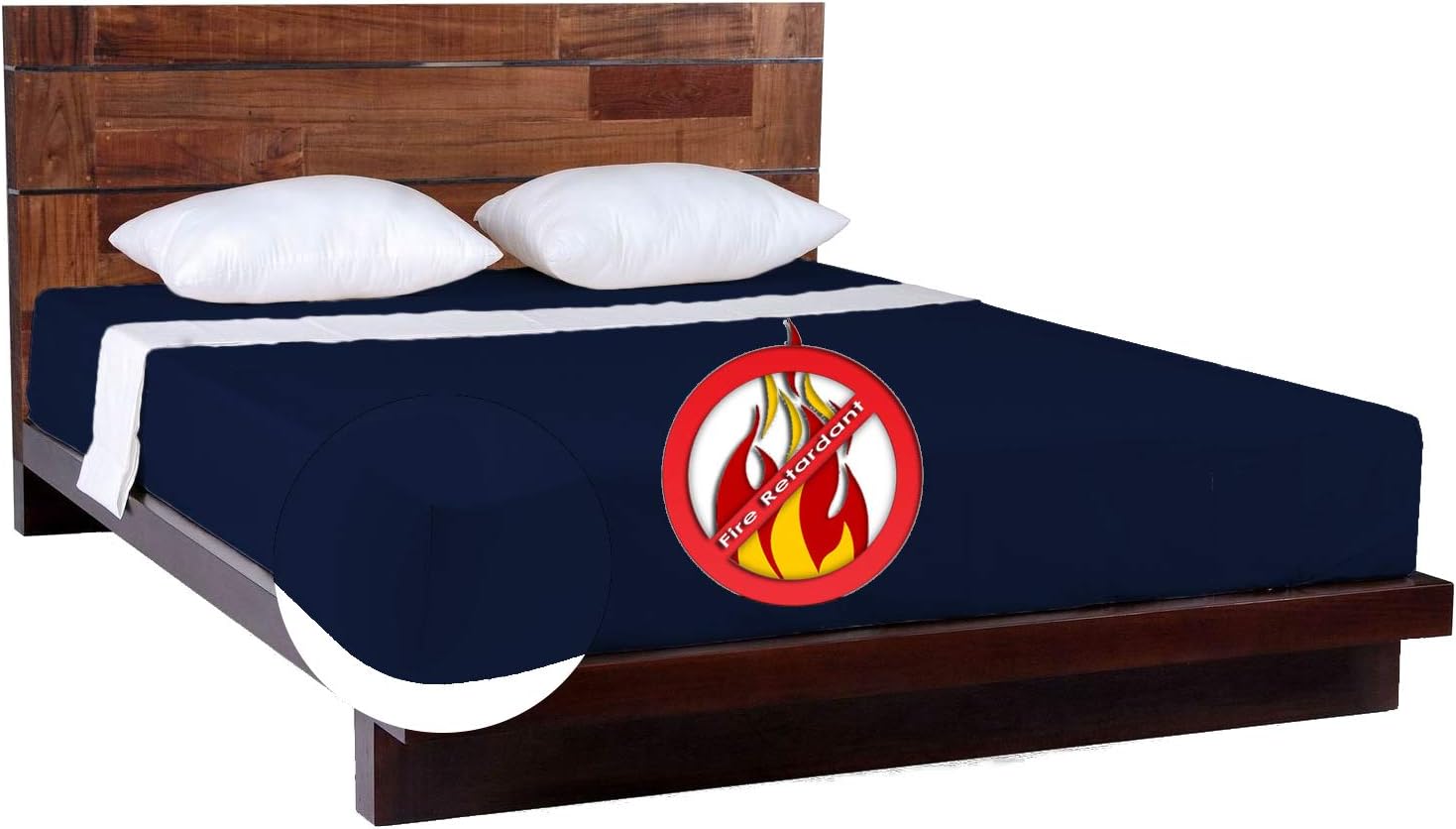 Autumn Nights - Fire Retardant Quilt/Duvet Cover (BS7-175 Crib7)(Navy Blue, Single Size)