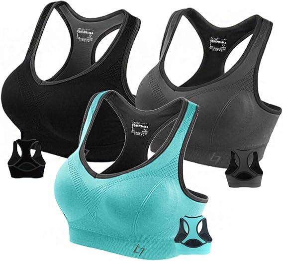 FITTIN Racerback Sports Bras for Women- Padded Seamless High Impact Support for Yoga Gym Workout Fitness