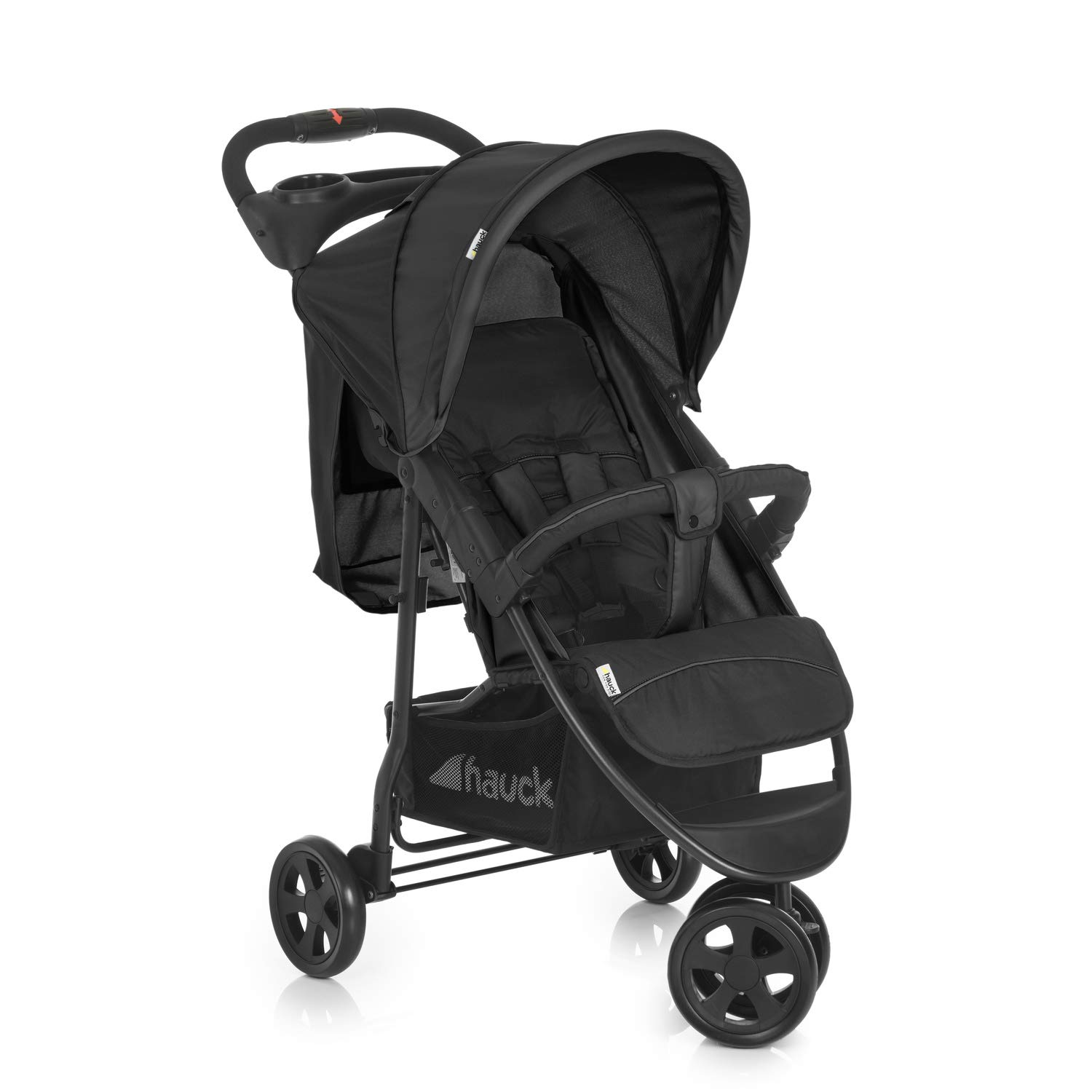 Hauck Citi Neo II Dreirad Buggy bis 25 kg mit Liegeposition ab Geburt, klein zusammenfaltbar, Einhand-Faltmechanismus, 3 Räder, ultraleicht - nur 7,5 kg, Getränkehalter, caviar stone (schwarz)