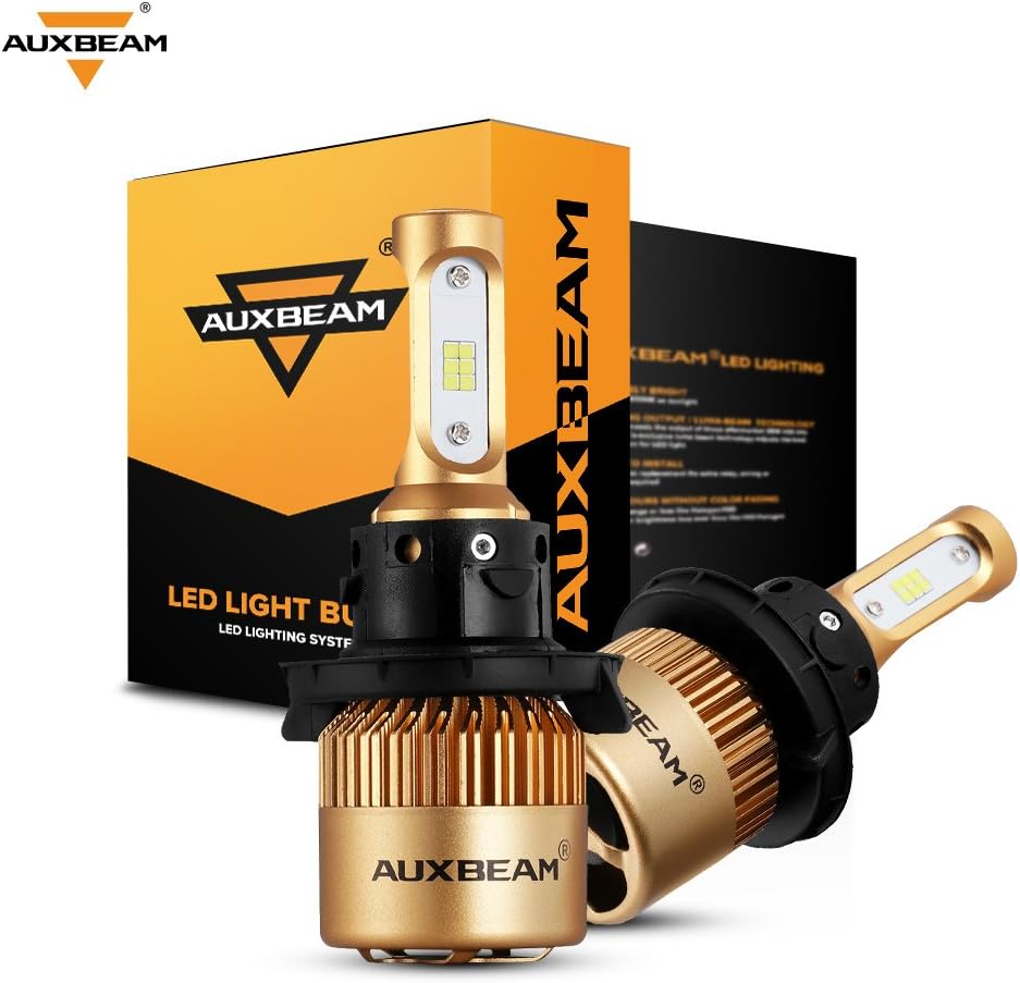 Auxbeam H13/9008 LED Headlight Bulbs F-S3 Series 9008 H13A P264T PJ264T Conversion Kits with 2 Pcs of Led Bulbs 72W 8000LM CSP Chips Fog Light
