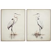 Signature Design by Ashley Aubinell Coastal Rectangular Framed Wall Art Set 30 x 40 Inches, Set of 2, Beige