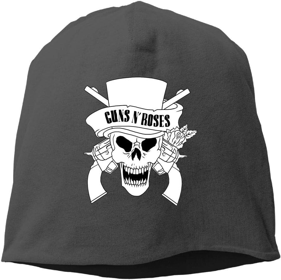 Demin09 Mens Womens Guns N Roses Skull Hats Beanie Cuff Skating Toboggan Wool Warm Skull Caps