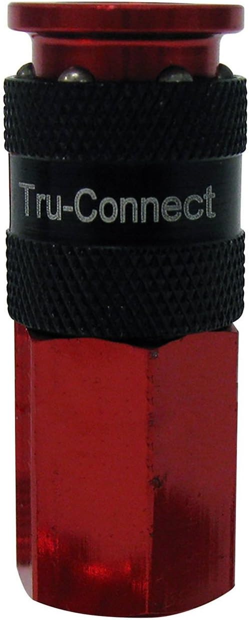 Golf Stiffy Tru-Connect Coupler Air Hose Quick Connect-Disconnect 1/4" I/M 1/4" FNTP RED