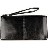 iToolai Women's Solid Color PU Leather Wristlet Clutches Purse Wallet Credit ID Cards Holder
