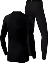 PowerLayer Boys Base Layer Thermal Set Top & Tights Black 6-8 Years view 2