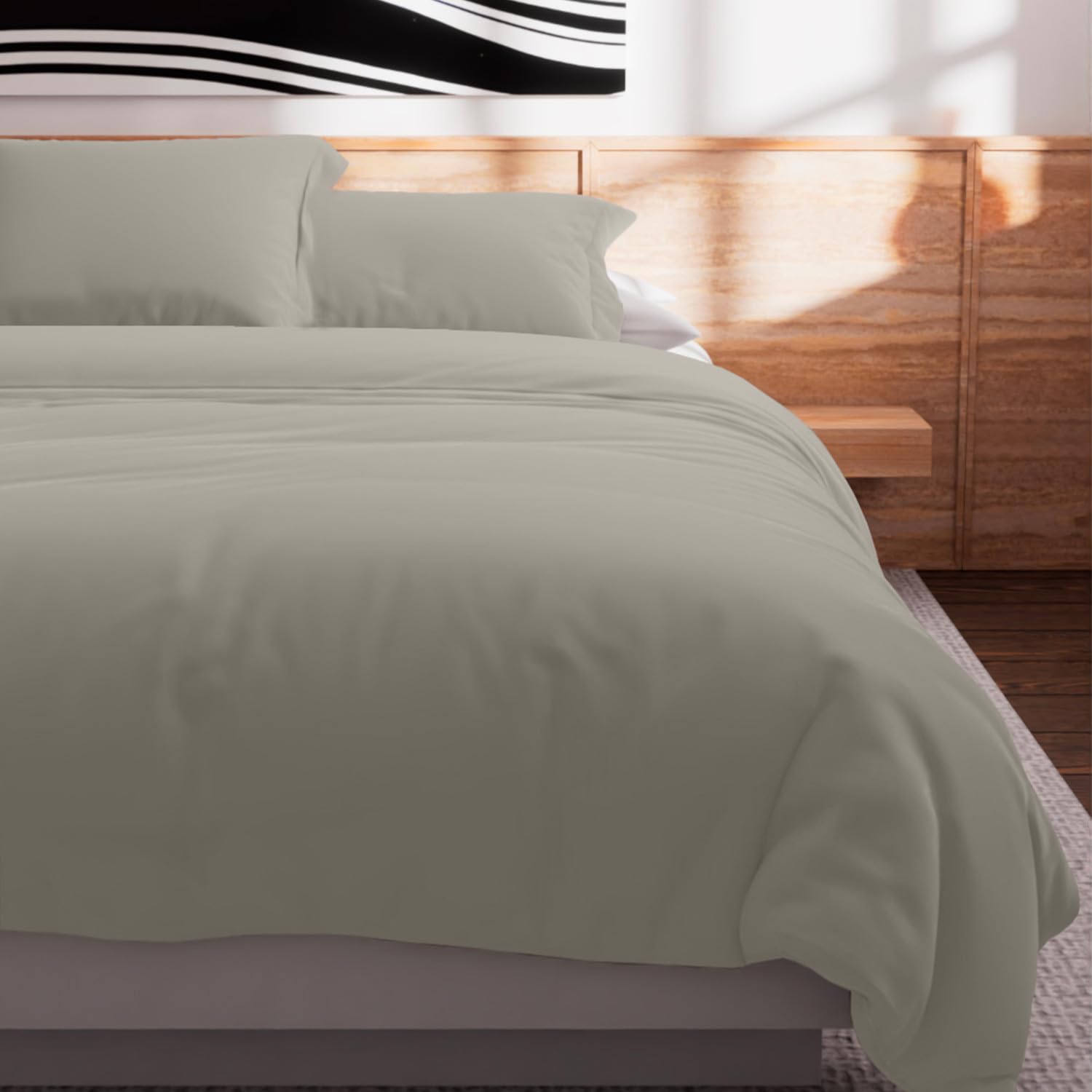 Soleil d'ocre, Cotton Duvet Cover 57 Thread Count 240 x 220 cm Plain Linen