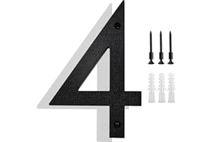 Hvatry 8’’ Modern Floating House Numbers for Outside, Large Black Shadow Home Number with Nails Kit & Template, Easy to Be Mo
