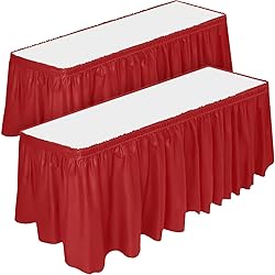 DecorRack 2 Pack Table Skirts, 29 in x 14 ft