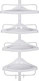 Songmics 4 Tier Adjustable Shower Corner Shelf Telescopic Bathroom Organiser 85-305 cm BCB001A