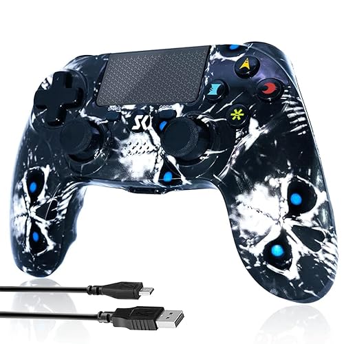Controller for PS4, Wireless Controller Black for Sony PlayStation  4/Slim/Pro, Remote Control with Double Vibration/6-Axis Motion  Sensor/Sensitive