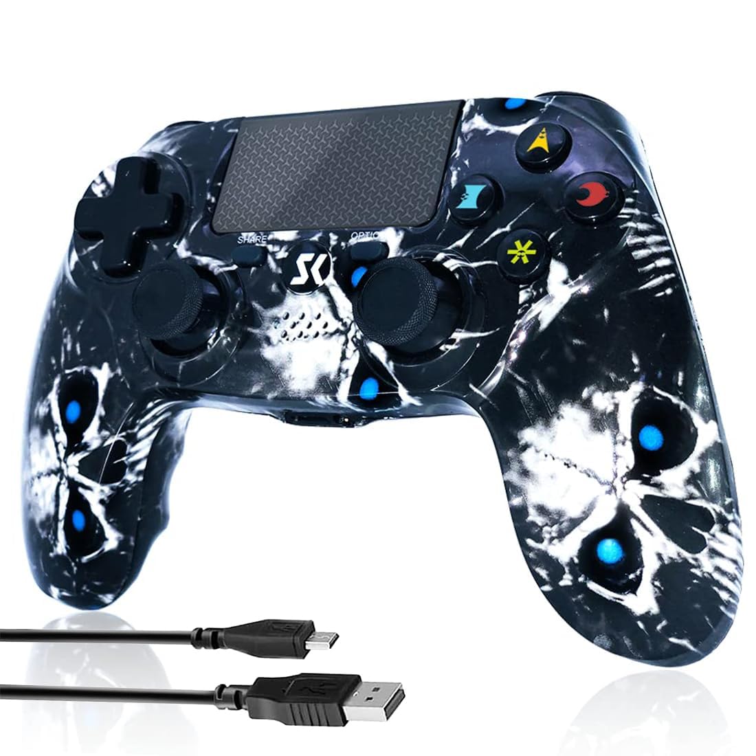 Photo 1 of Controller for PS4, Wireless Controller Black for Sony PlayStation 4/Slim/Pro, Remote Control with Double Vibration/6-Axis Motion Sensor/Sensitive Touch Pad/Speaker & 3.5mm Audio Jack/800mAh Battery