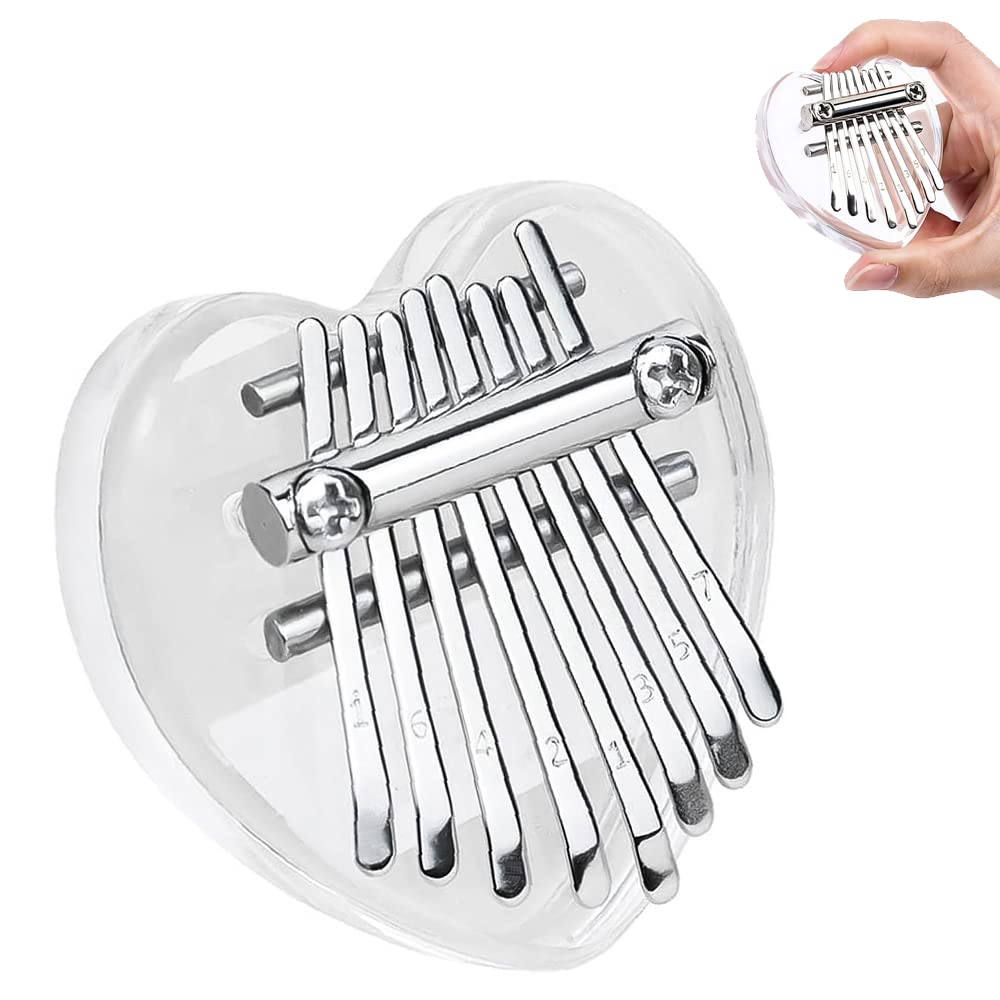 Kalimba Transparent,Kalimba Gecko,8 Keys Kalimba,Mini Kalimba Thumb Piano,Kalimba Music Book,Pocket Thumb Piano,Finger Percussion,Finger Piano Instrument