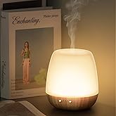 Glass Essential Oil Diffuser, 180ml Ultrasonic Aroma Diffuser for Essential Oil Large Room, Auto-Off Timer & Night Light, Quiet, Air Diffusers for Home Bedroom Office, Gift Idea