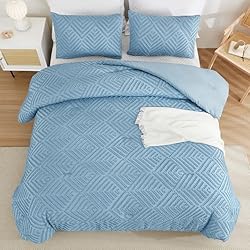 Andency Blue Comforter Set Full Size, 3 Pieces Boho