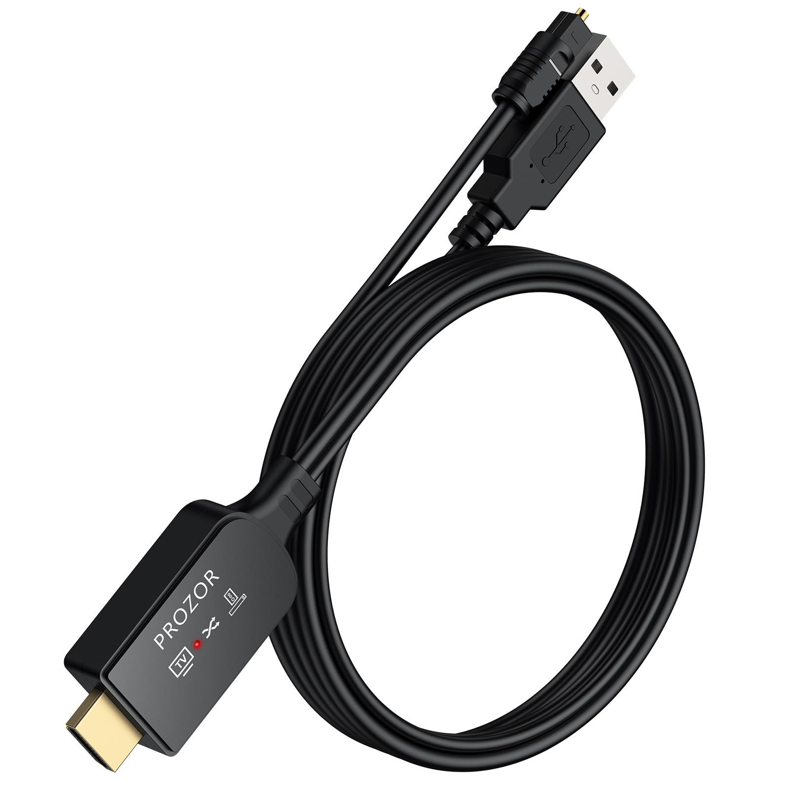 PROZOR HDMI eARC/ARC zu Optischer Adapter eARC/ARC zu Optisch Konvertierungskabel 192KHz/24bit (1.5M/5ft) für Soundbars, HDTV,kabellose Kopfhörer,Heimkinosysteme,Unterstützt PCM 2.0, Dolby Digital